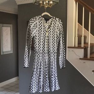 INC large black and white stretchy dress.